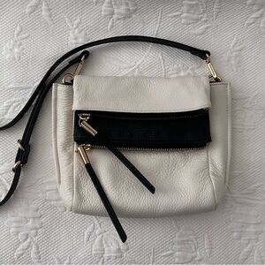 Vince Camuto Vanilla and Black Crossbody Leather Bag NWT